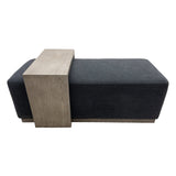 Chapel Hill Peggy  Bench/Cocktail Ottoman With Table CH101-0056 Dark Grey