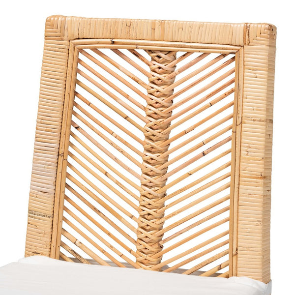 English Elm Modern Rattan Woven Mahogany Dining Chair Bohemian Tall Backrest Organic Style B2750P470047