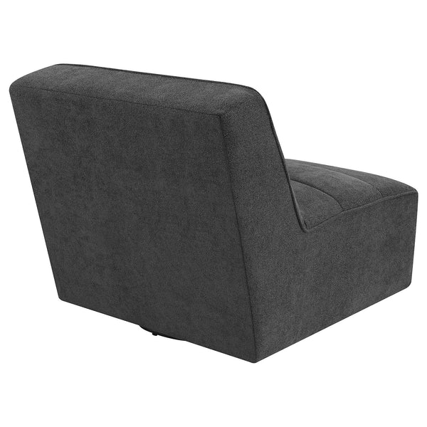 English Elm Manhattan Dark Charcoal Swivel Tufted Chair with Bouclé Upholstery, Pocket Coil Comfort, 31"H B062P358329