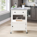 OSP Home Furnishings Fairfax Kitchen Cart White White