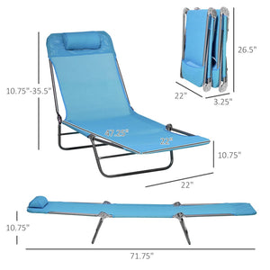 English Elm Outsunny Folding Mesh Outdoor Chaise Lounge Set of 2 with Reclining Back and Headrest W2225P174373