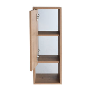 English Elm 10'' Wall Mounted Mirrored Bathroom Cabinet Plywood Build with Soft Close Hinge Storage W999P470298