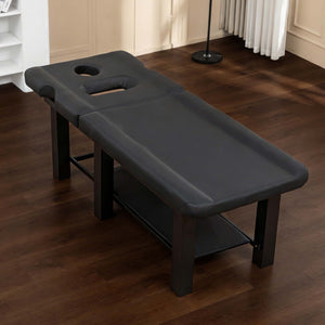 English Elm Spa Salon Massage Table Steel Frame Pu Leather Adjustable Backrest Bottom Shelf Storage W1422P382933