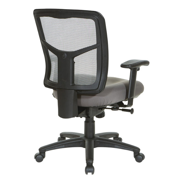 OSP Home Furnishings Grey Air Mist Mesh Back Ergonomic Office Chair with Synchro Tilt and Adjustable Arms 92555-9201