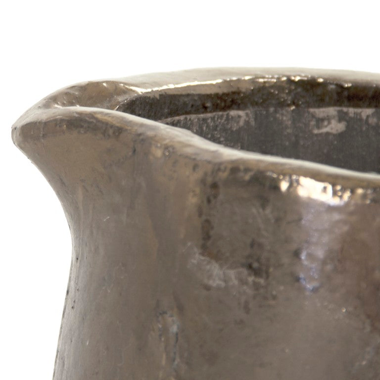 Zentique Gilded jug with hand-applied metallic finish — elegant ceramic accent for mantels, shelves, dried florals W10.75 x H12.25 x D6.5 015654 A773A