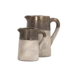 Zentique Gilded jug with hand-applied metallic finish — elegant ceramic accent for mantels, shelves, dried florals W10.75 x H12.25 x D6.5 015654 A773A