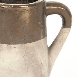 Zentique Gilded jug with hand-applied metallic finish — elegant ceramic accent for mantels, shelves, dried florals W8.5 x H9 x D5 015655 A773A