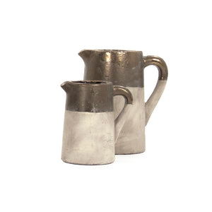 Zentique Gilded jug with hand-applied metallic finish — elegant ceramic accent for mantels, shelves, dried florals W8.5 x H9 x D5 015655 A773A