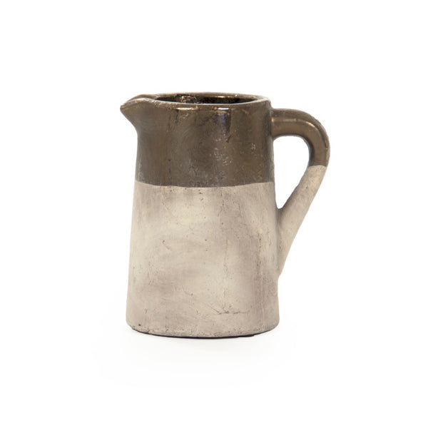 Zentique Gilded jug with hand-applied metallic finish — elegant ceramic accent for mantels, shelves, dried florals W8.5 x H9 x D5 015655 A773A