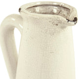 Distressed Crackle White Pitcher (015658 A369) Zentique