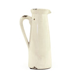 Distressed Crackle White Pitcher (015659 A369) Zentique