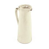 Distressed Crackle White Pitcher (015659 A369) Zentique