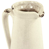 Distressed Crackle White Pitcher (015659 A369) Zentique