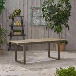 English Elm Outdoor Expandable Acacia Hardwood Dining Table with Slatted Top for Patio Spaces 62908.00GRY