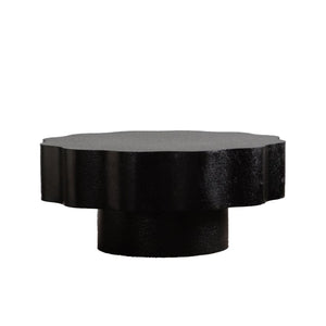 English Elm Scalloped Wave Edge Coffee Table Sculptural Low Profile Modern Living Room Accent Black W3081P389074