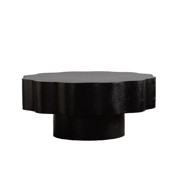 English Elm Scalloped Wave Edge Coffee Table Sculptural Low Profile Modern Living Room Accent Black W3081P389074