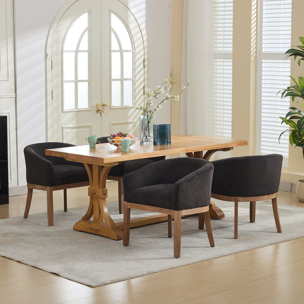 English Elm Mid Velvet Cantilever Dining Chairs Set of 2 — Mid Century Linen Upholstered Rattan Back, Chrome Base, DurableComfort W1143P346925 W1143P346925