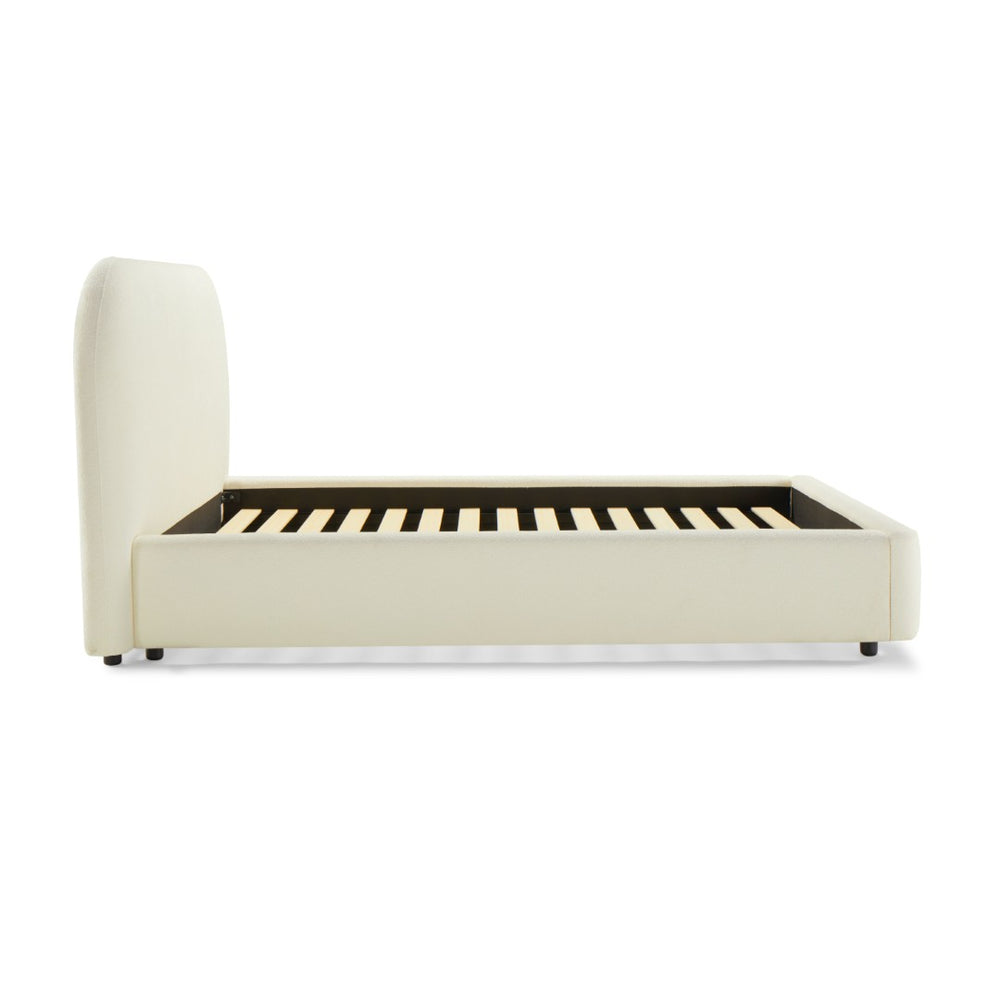 English Elm Arden Queen Platform Bed Soft Chenille Upholstery Low Profile Padded Headboard B2756S00014