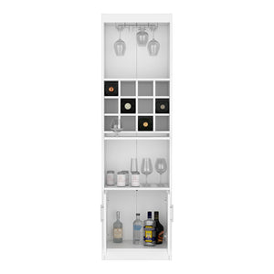 English Elm Bar Cabinet Fulton White – Engineered Wood Bar with 12 Bottle Slots, Slide Shelf & Spacious Storage B092P191173