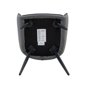 English Elm Dining Chairs Set Of 4 - Modern Dark Gray Faux Leather With Gold Mesh & Black Metal Legs, Ergonomic Comfort W3493P356447