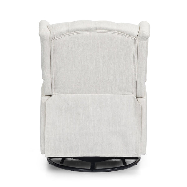 English Elm Christopher Knight Home® - Classic Linen Recliner Chair with 360° Swivel and Manual Recline, Durable Frame, Cozy Upholstery Beige 66842.00BGE