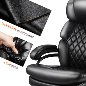 English Elm 500lbs Capacity Executive Office Chair Wide Spring Seat Ergonomic Support Heavy Duty W5201P418157