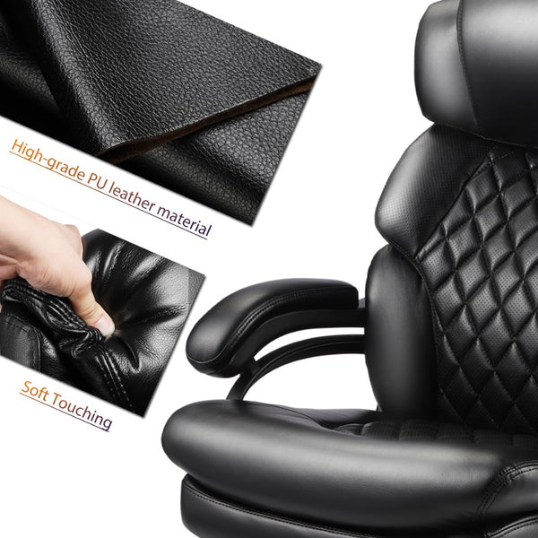 English Elm 500lbs Capacity Executive Office Chair Wide Spring Seat Ergonomic Support Heavy Duty W5201P418157