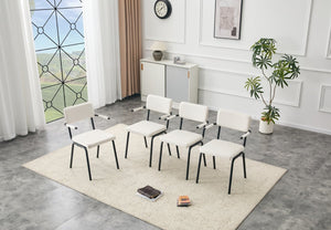 English Elm Dining Chairs Set of 2 Velvet Upholstered with Hangable Arms and Metal Legs W3493P449270