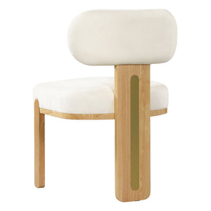 English Elm Mid-century Modern Rattan Cane Back Dining Chair Set Rubberwood Frame Upholstered Seat N768P437935N