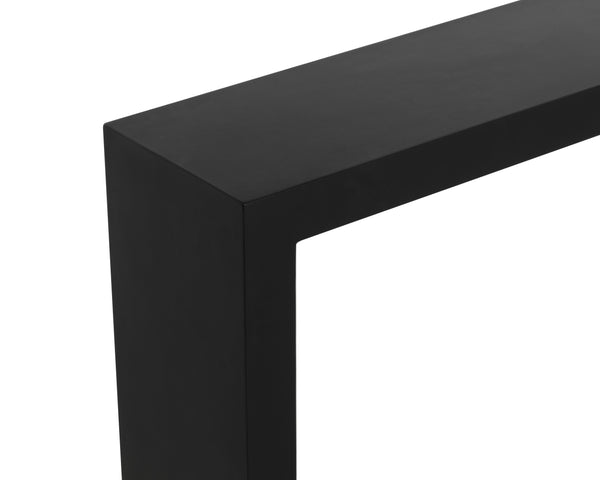Sunpan Axle Console Table - Modern Concrete Design Perfect For Small Spaces With Chic Clean Lines Black Concrete 111918