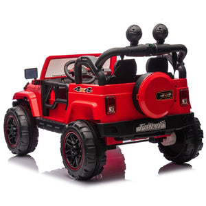 English Elm 24v Kids Electric Ride on Car with Parental Remote Rear Suspension and Bluetooth Audio Red W1578P228745