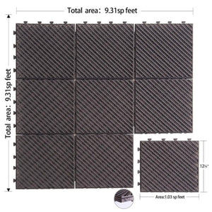 English Elm Patio Interlocking Deck Tiles 12"X12" - Durable Composite Outdoor Flooring For Easy Installation & Style W1859P224300-GIGA
