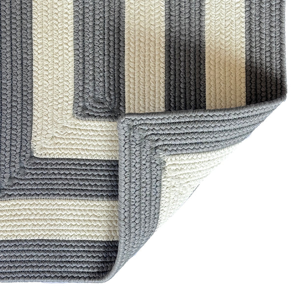Capel Rugs Timeless Striped Rug - Versatile Indoor/Outdoor Décor For Modern Living Spaces And Patios Gray, White 100% Polypropylene 0160qs08001100330
