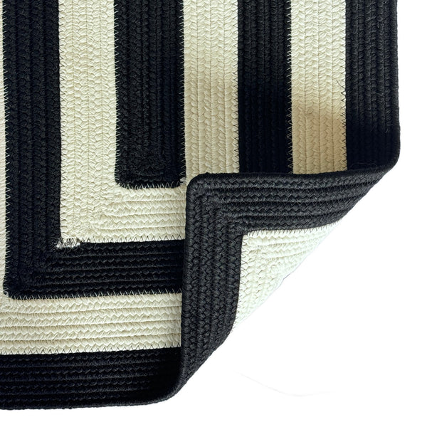 Capel Rugs Timeless Striped Rug - Versatile Indoor/Outdoor Décor For Modern Living Spaces And Patios Black, White 100% Polypropylene 0160qs00360036350