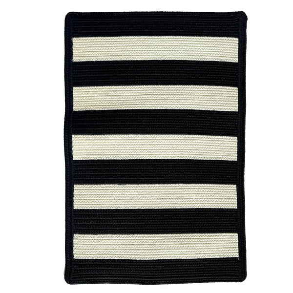 Capel Rugs Timeless Striped Rug - Versatile Indoor/Outdoor Décor For Modern Living Spaces And Patios Black, White 100% Polypropylene 0160xs08060806350