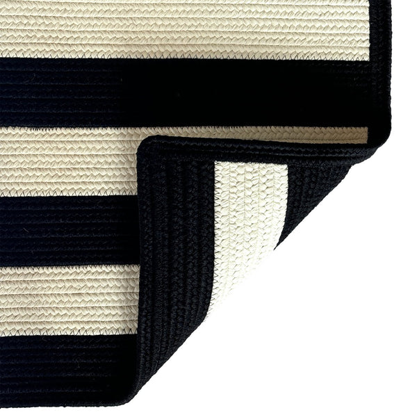 Capel Rugs Timeless Striped Rug - Versatile Indoor/Outdoor Décor For Modern Living Spaces And Patios Black, White 100% Polypropylene 0160xs00200030350