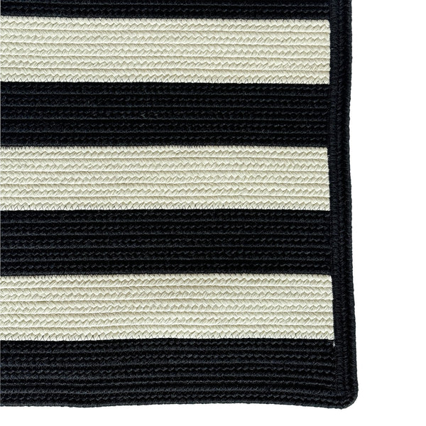 Capel Rugs Timeless Striped Rug - Versatile Indoor/Outdoor Décor For Modern Living Spaces And Patios Black, White 100% Polypropylene 0160xs08060806350