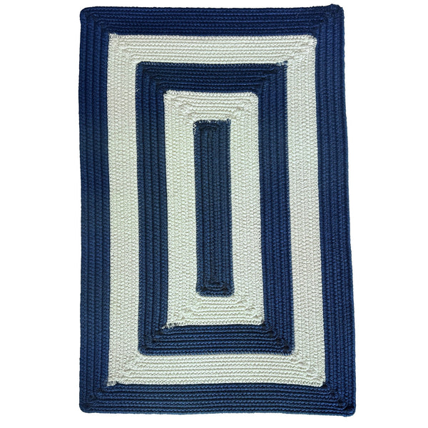 Capel Rugs Timeless Striped Rug - Versatile Indoor/Outdoor Décor For Modern Living Spaces And Patios Navy, White 100% Polypropylene 0160qs05060506480