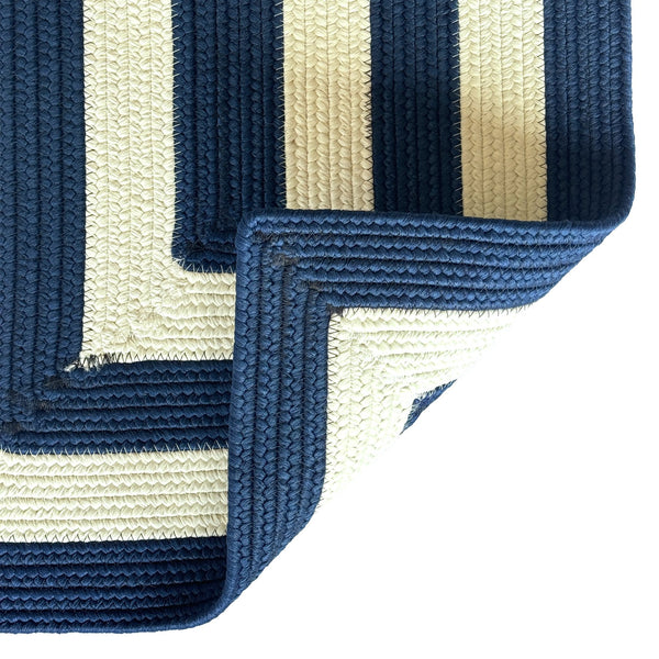 Capel Rugs Timeless Striped Rug - Versatile Indoor/Outdoor Décor For Modern Living Spaces And Patios Navy, White 100% Polypropylene 0160qs05060506480