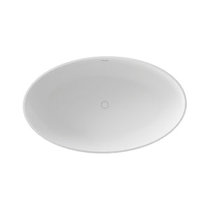 English Elm 63" Stone Resin Freestanding Soaking Tub Matte Sculpted Surface for Spa Bathroom W1920P410091