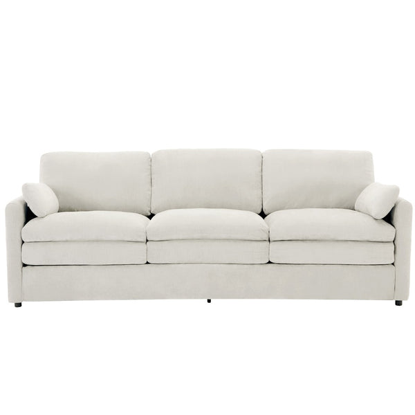 English Elm 101.2" Modular Chenille Sectional Sofa with Tufted Cushions and Deep Seating for Living Room Beige N719S001922A