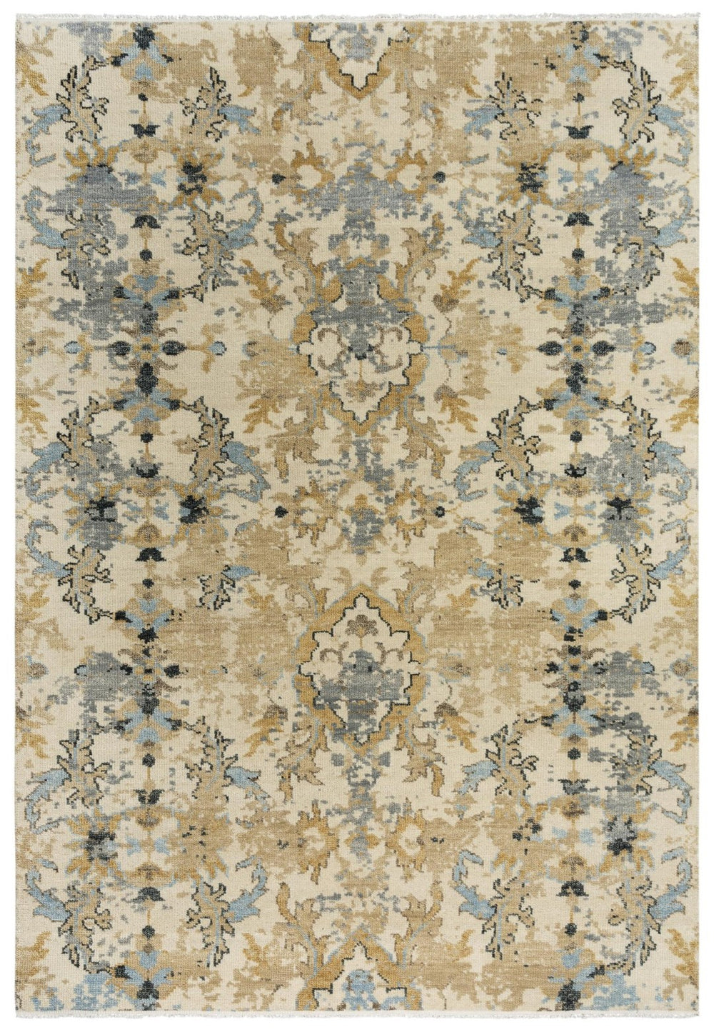 Alora Decor Abby Hand-Knotted 100% Hand-Spun Wool Rug With Persian Motifs, Neutral Palette, Luxe Softness 10' x 14' 01601610200041014