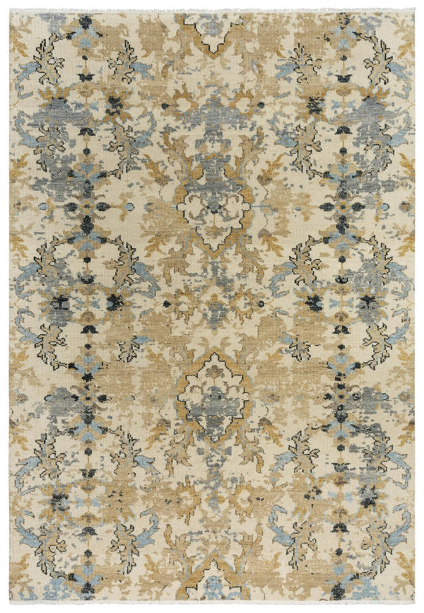 Alora Decor Abby Hand-Knotted 100% Hand-Spun Wool Rug With Persian Motifs, Neutral Palette, Luxe Softness 10' x 14' 01601610200041014