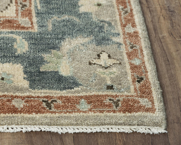 Alora Decor Abby Hand-Spun New Zealand Wool Rug — Hand-Knotted Traditional Floral Design, Plush Low Pile Elegance 9' x 12' 01601610300430912