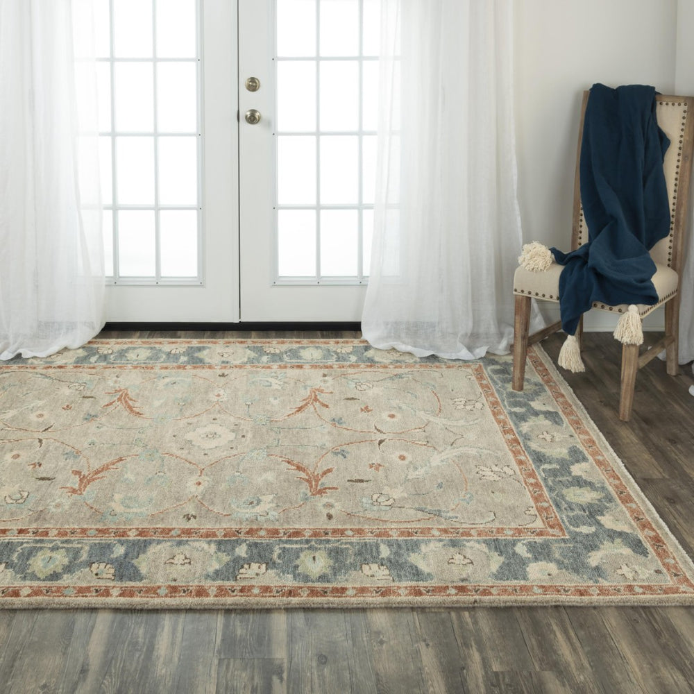 Alora Decor Abby Hand-Spun New Zealand Wool Rug — Hand-Knotted Traditional Floral Design, Plush Low Pile Elegance 9' x 12' 01601610300430912