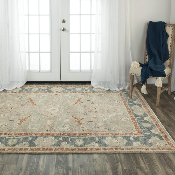 Alora Decor Abby Hand-Spun New Zealand Wool Rug — Hand-Knotted Traditional Floral Design, Plush Low Pile Elegance 9' x 12' 01601610300430912