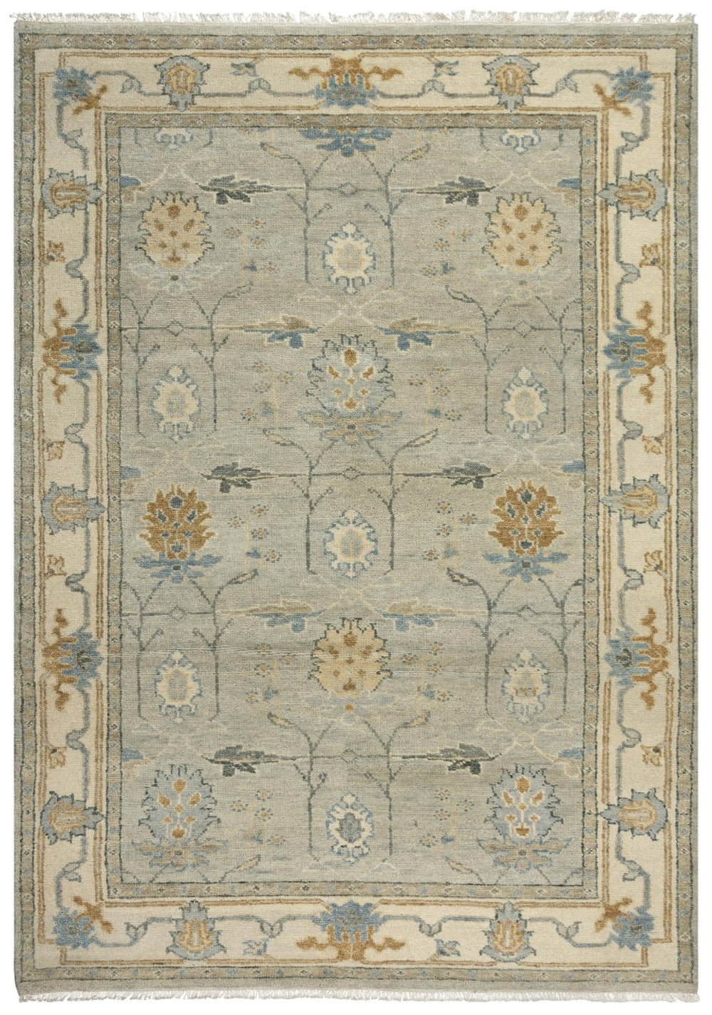 Alora Decor Abby Hand-Knotted Beige Runner Rug In 100% Hand-Spun Wool With Vintage Patina And Fringe Trim 2'6" x 8' 01601610500042608