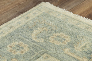 Alora Decor Abby Hand-Knotted New Zealand Wool Rug In Ivory Blue With Fringe — Timeless, Durable Elegance 9' x 12' 01601610637090912