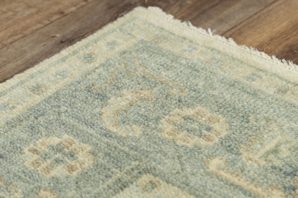 Alora Decor Abby Hand-Knotted New Zealand Wool Rug In Ivory Blue With Fringe — Timeless, Durable Elegance 9' x 12' 01601610637090912