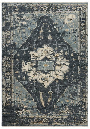 Alora Decor Abby Hand-Knotted 100% Hand-Spun New Zealand Wool Rug In Rich Blues And Neutrals For Heirloom Style 6' x 9' 01601610700090609